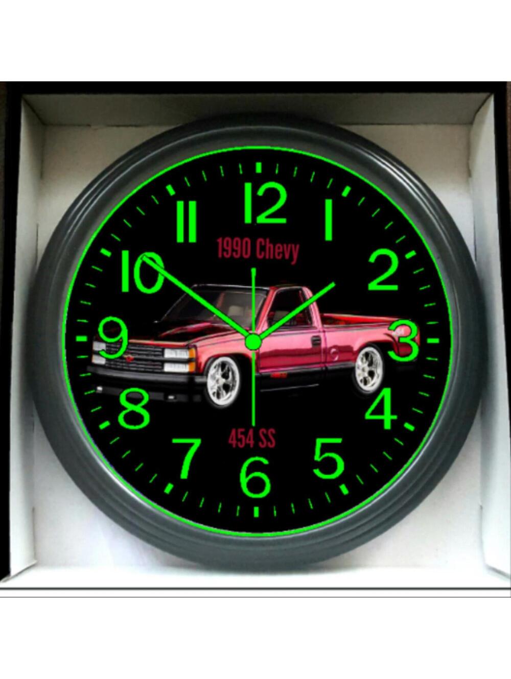 1990 Chevy Chevrolet obs 454 SS Glow In The Dark Wall Clock New!